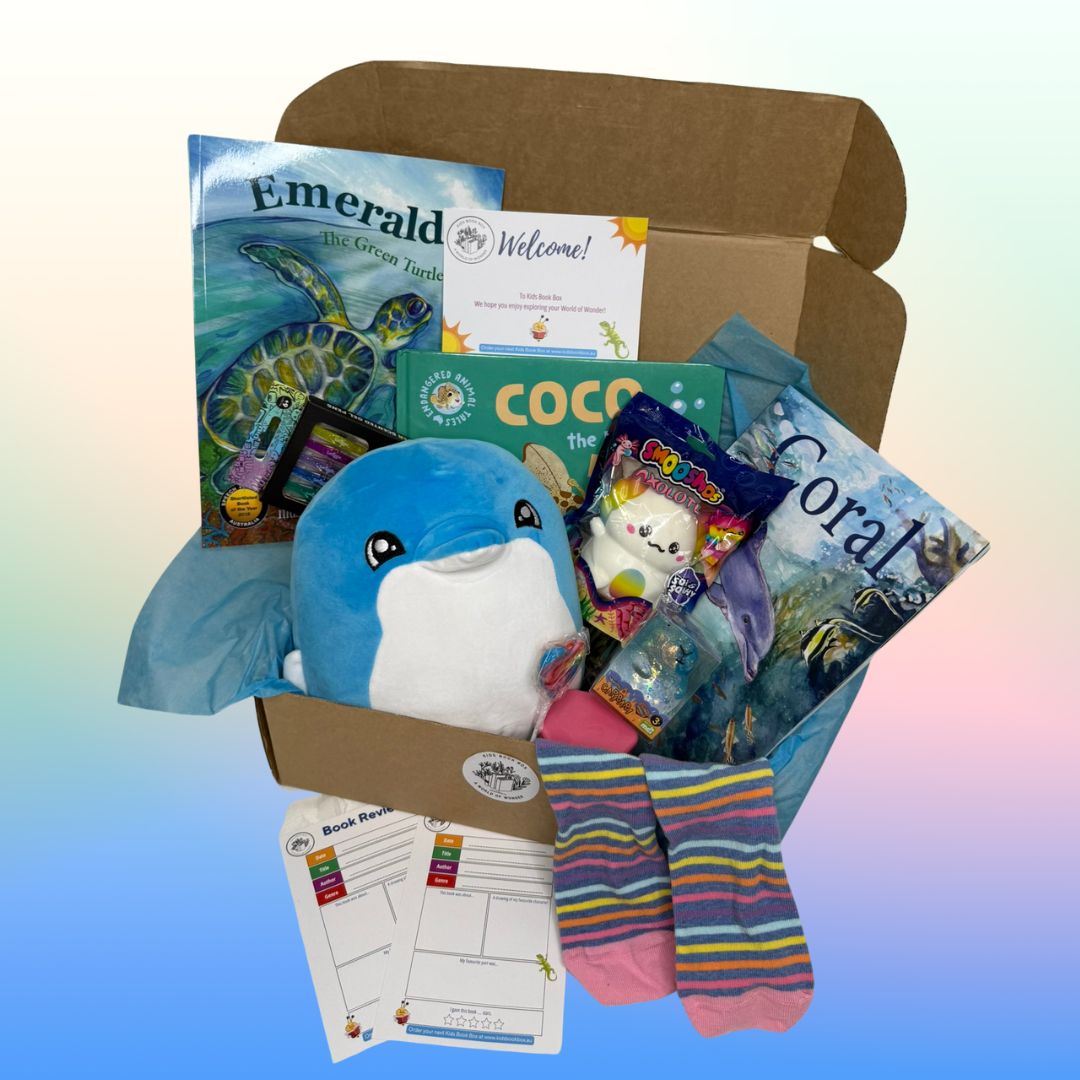 kids book box ocean wonders dolphins turtles box and gift inclusions 