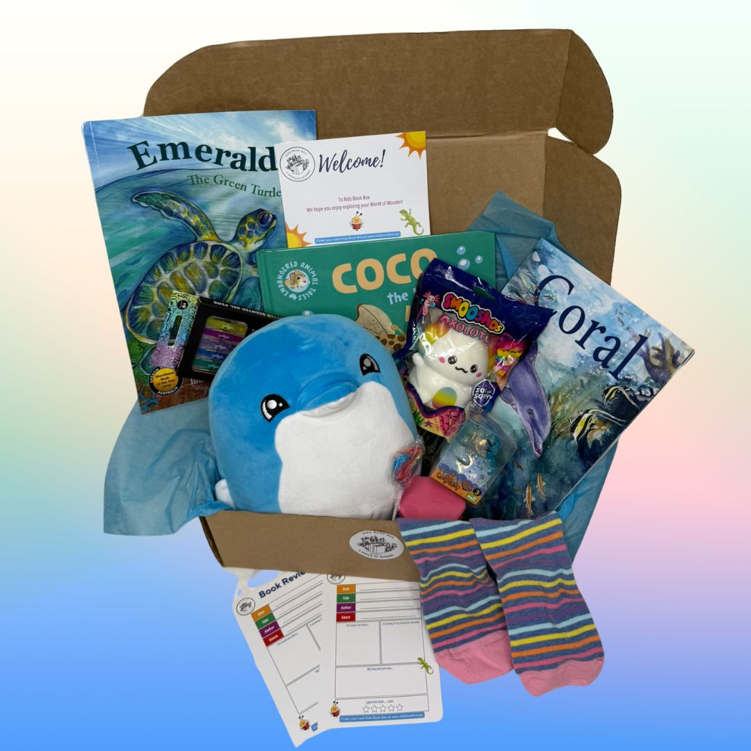 kids book box ocean wonders dolphins turtles box and gift inclusions 